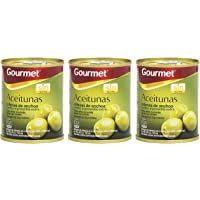 Gourmet Aceitunas Rellenas de Anchoa Verdes Manzanilla- Pack de 3 x 50 g- Total: 150 g